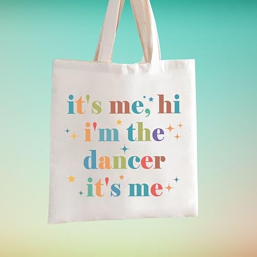 Miniatura 7 de TSOTMO Regalo de bailarina It's Me, Hi I'm The Dancer It's Me Bolsa de regalo para mujeres, entrenador de baile, profesor de baile, Beige, Bolso
