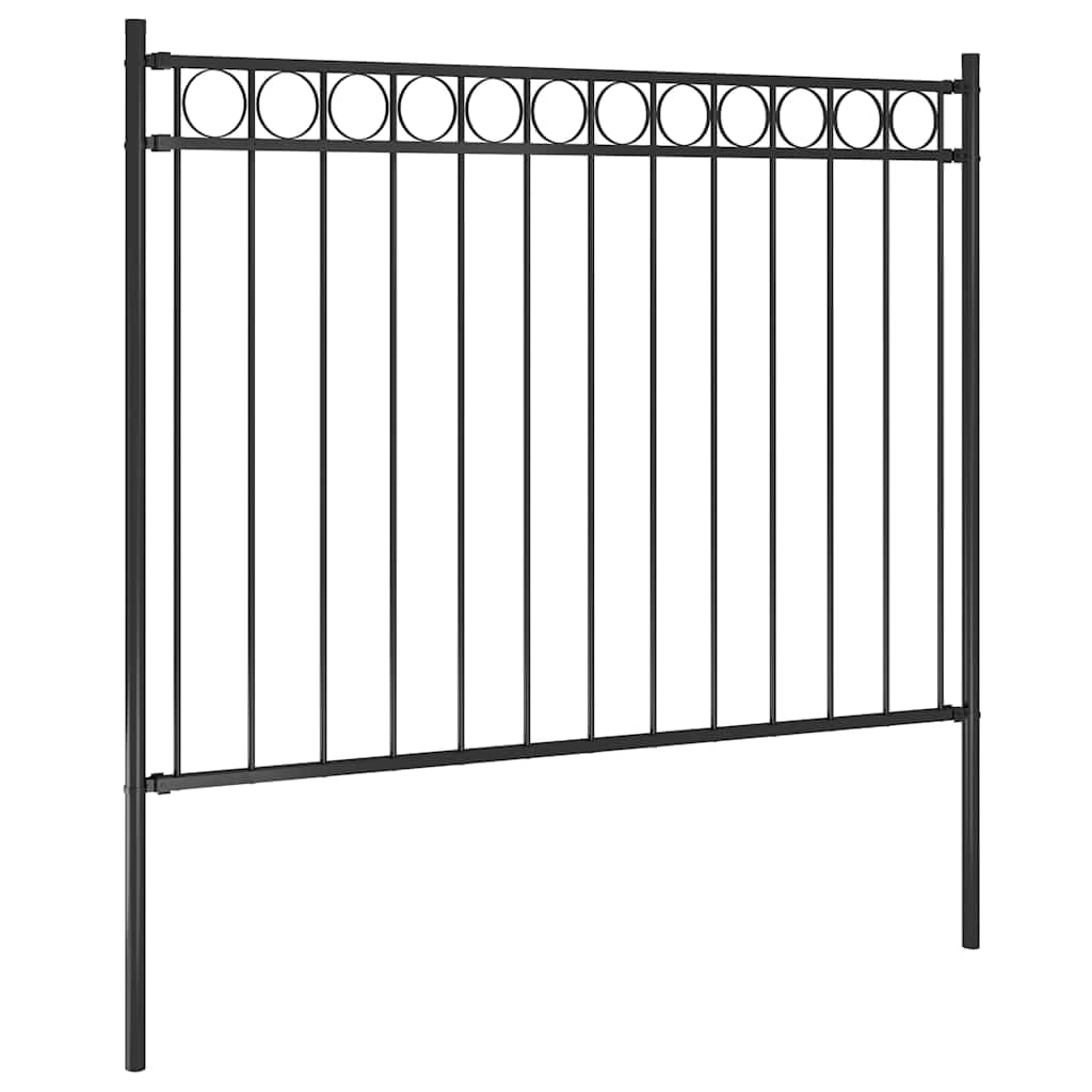 Generico Recinzione da Giardino in Acciaio 1,81x1 m Nera,Articoli di ferramenta,Barriere e recinzioni,Pannelli per recinzioni-146313