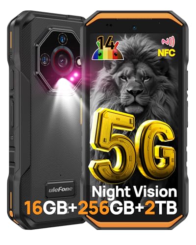 Ulefone Armor X32 Pro 5G Movil Resistente 2025 Android 14 Smartphone 16GB+256GB/SD-2TB 5500mAh Teléfono Movil 5,65”, Cámara 64MP+16MP+25MP, 3-Slots/Flashlight/Face ID/Fingerprint/GPS/OTG/NFC Naranja