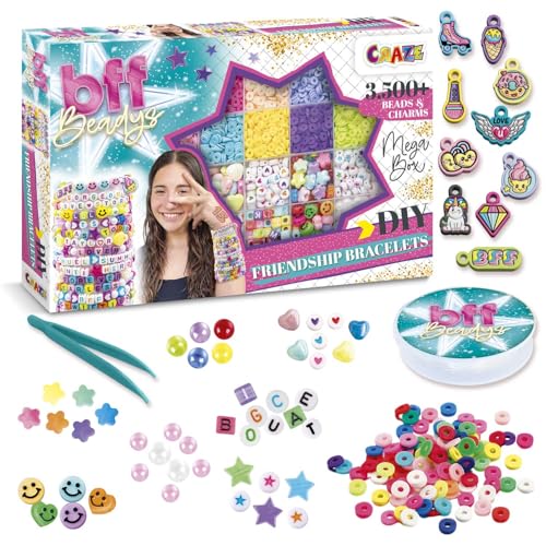 CRAZE BFF Beadys Mega Box - Set de pulseras de la amistad, DIY Beadys Hacer...