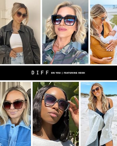 DIFF Heidi Oversized Cat Eye Sunglasses for Women, Lightweight bold thin metal frames3