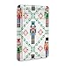 Colorful Christmas Nutcrackers Seamless Soldier Figurines on White Slim Minimalist Wallet, Front Pocket RFID Blocking Leather Credit Card Holder, Case Protector Covers for Men Women
