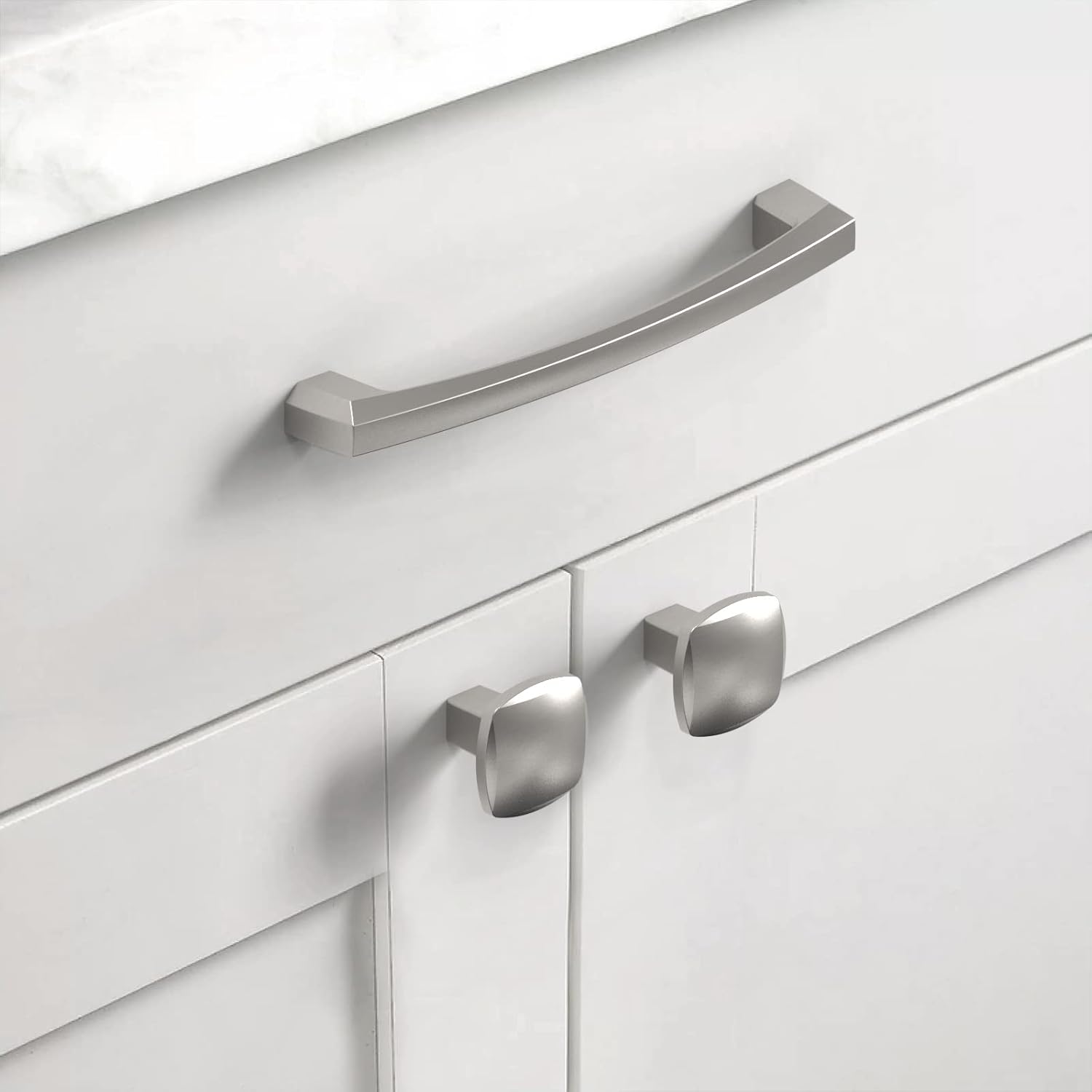 Asidrama 10 Pack 6 Inch(152mm) Brushed Satin Nickel Kitchen Cabinet Handles, Cabinet Pulls Kitchen Cabinet Hardware for Cupboard Drawer Pulls