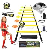 Kit Entraînement Foot Ecofocet – échelle D'agilité 6 M (12 échelons), 10 Cônes, 4 Poteaux, Entraîneur Solo, Pour Enfants Et Adultes