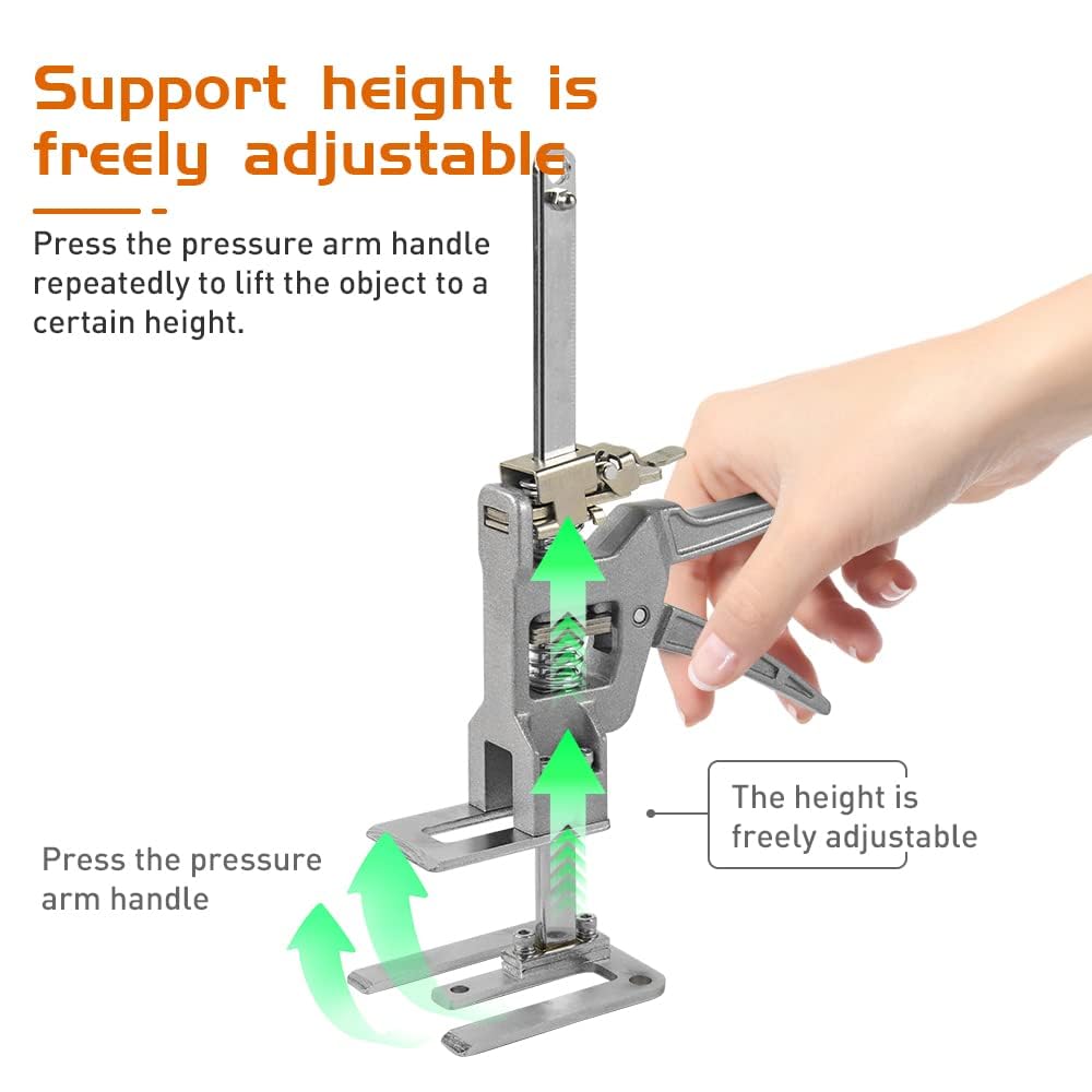 Brazo de Ahorro de Mano de Obra Aleación de Aluminio, 2 Piezas Herramientas de Elevación Descenso Lento y Rápido Laborsaving Arm Handlifting Jack para Puerta Gabinete Tablero Muebles Pesados