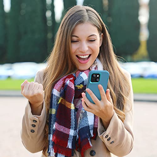 Image of Sansunto Full Body Protection Case for iPhone 13 Phone, Heavy Duty Shockproof Silicone Rubber Cover for Men & Women, Rugged Hybrid Durable Phone Cases for iPhone 13 in 6.1 Inch. (Teal /Turquoise)