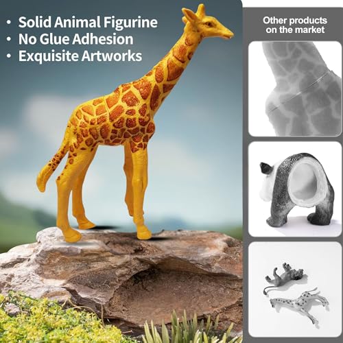 Image of Forest Jungle Animals Toys for Kids 3+| 12 Pcs Big Size Janwar Realistic Zoo Animals Action Figurine Playset for Boys and Girls Birthday Gift for Children Educational & Attractive Decor Items