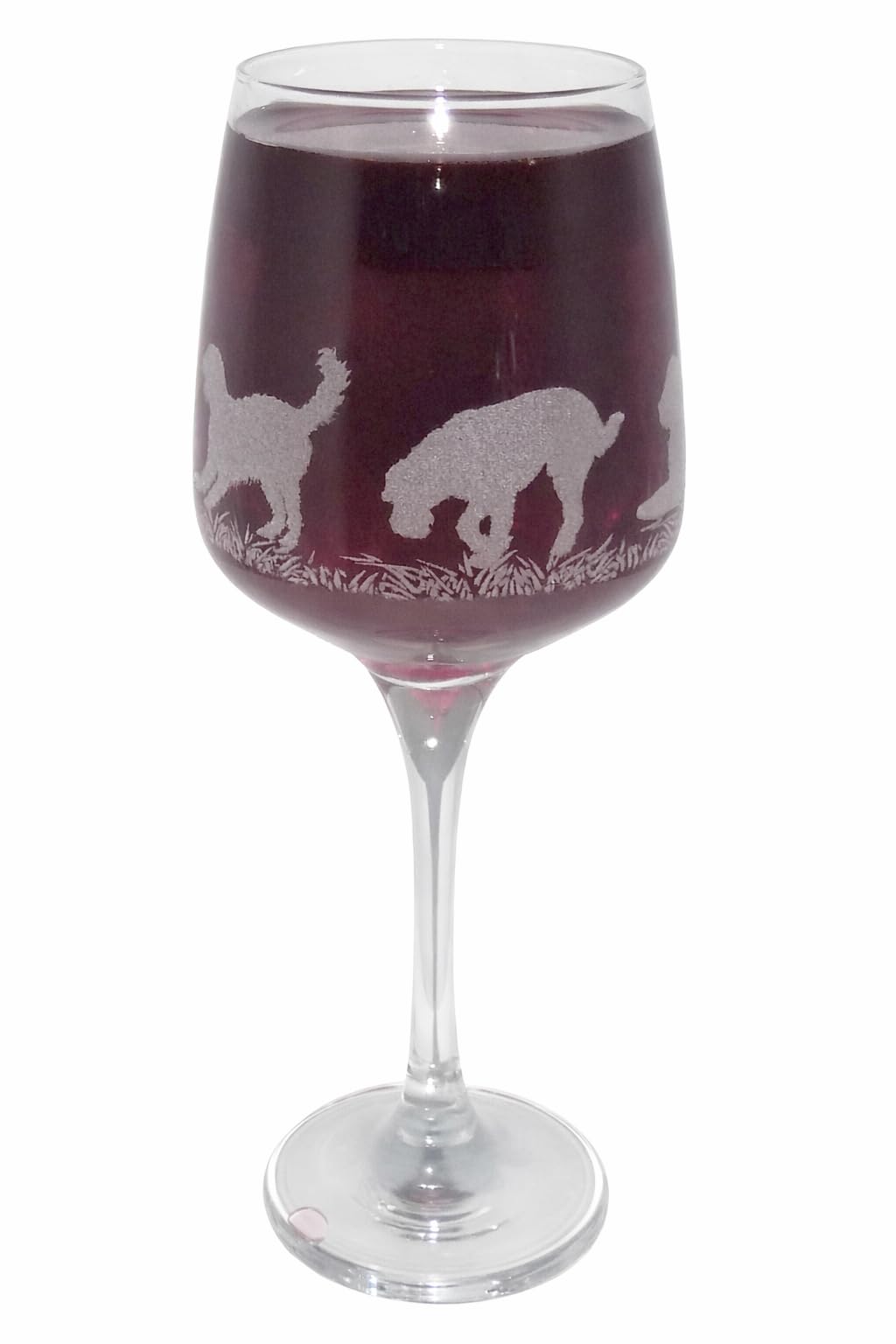 Labradoodle Engraved Stemmed Wine Glass