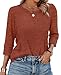 WIHOLL Fall Outfits for Women 2025 Teachers Halloween Sweaters for Women Trendy Cozy Orange Tops Crewneck Long Sleeve Shirts Early Fall Fashion Casual Caramel S