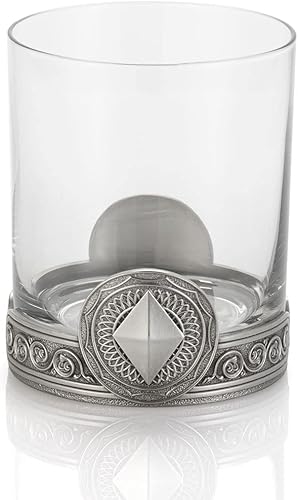 Miniatura 8 de Royal Selangor Ace Collection - Vaso de whisky de 10 onzas con diseño de peltre Spades, lujoso, coñac, bourbon, whisky