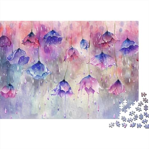 Puzzle imposible de flores moradas de 1000 piezas: calidad premium y desafío creativo de 70x50cm.