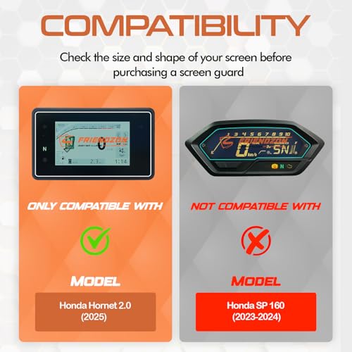 Image of Screen Guard For Honda Hornet 2.0 2025 | Anti Scratch | Water Resistant | HD Clear | TFT Digital Display Instrument Cluster Protector Accessory [Not Tempered Glass] (Pack of 2)