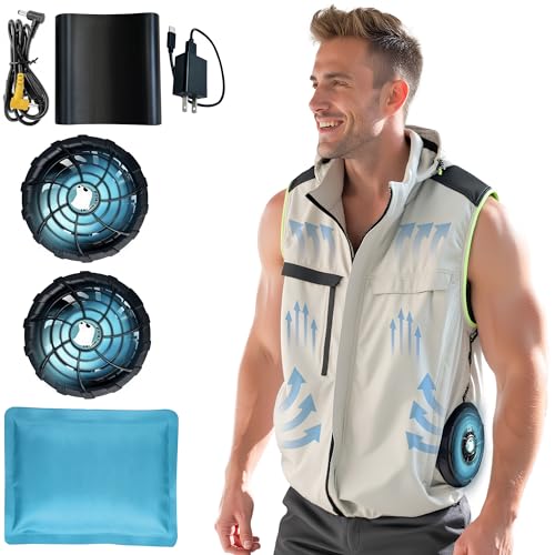 Cooling Fan Vest – 16000mAh Battery, Breathable 4-Speed Airflow Jacket for Outdoor Activities