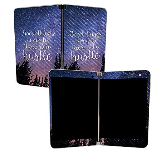 Image of MightySkins Carbon Fiber Skin for Microsoft Surface Duo - Hustle | Protective, Durable Textured Carbon Fiber Finish | Easy to Apply, Remove, and Change Styles | Made in The USA