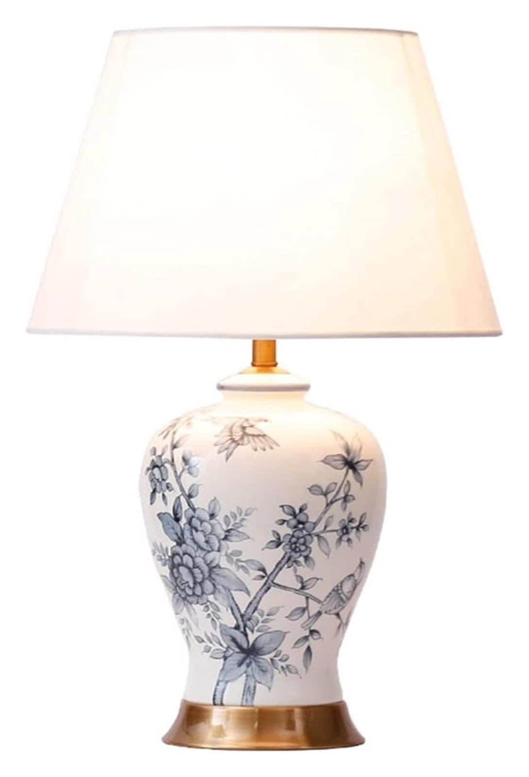 Lámparas de noche clásicas y lujosas de porcelana azul y blanca, lámpara de mesa decorativa de cerámica, práctica lámpara de mesita de noche, lámpara colgante