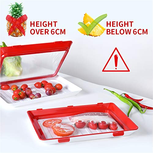 Food Tray Zero Waste Food Storage Containers Flat Reusable Freezer Food Preservation Tray Space Food Savers, Keeper Freezer Meal Trays Fresh, Meat,cheese,cold Cut(2 Pcs Trays And 16 Pcs Food Label) - Thumbnail 4