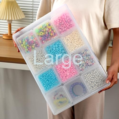 Image of Vidifor 13Pcs Extra Large Bead Storage Container with Hinged Lid, Craft Supply Case, Legos Storage. (1)