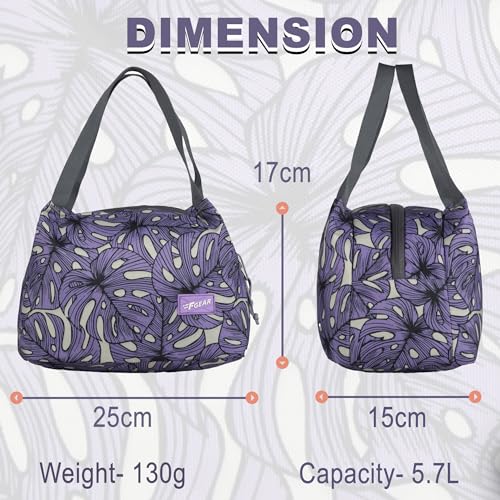Image of F Gear Tidbit Lunch Bag Padded Insulated Hot Cold Travel Tiffin Bag Food Storage Bag for Work, Students, Office, Picnic, College & School Lunch Bag for Girls Boys Men Women (Palm Lavender)