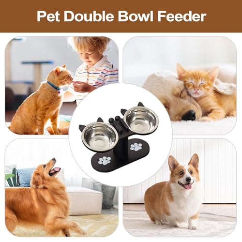 Bebedero para gatos contra el dolor cervical comedero elevado 15° 5