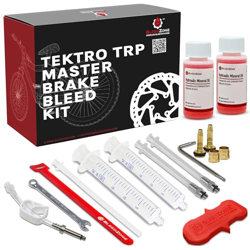 BleedZone Master Tektro TRP Brake Bleed Kit with 120ml Mineral Oil Hydraulic Bike Brake Bleeder Kit for Tektro & TRP Brakes Reusable Bleeding Tools Syringe & Hose MTB Bicycle Hydraulic Maintenance