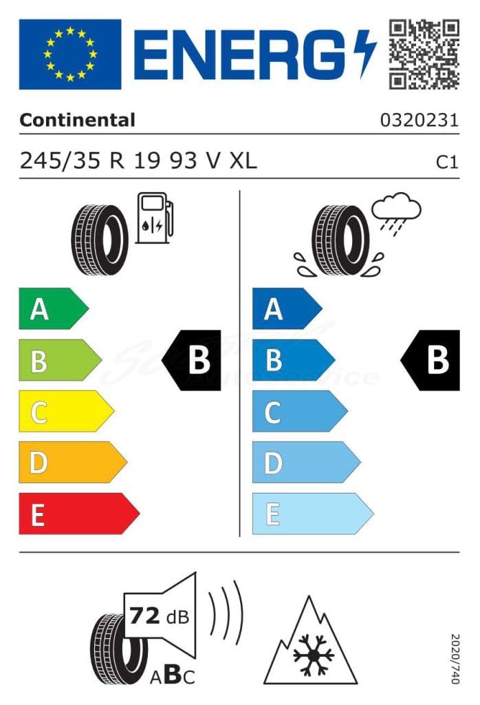 CONTINENTAL - WinterContact 8 S – 245/35 R 19-93V/B/B/72dB – opony zimowe