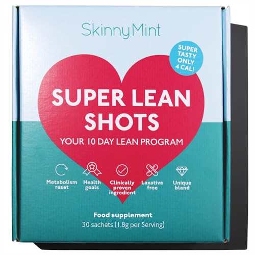 SkinnyMint Super Lean Shots. Inhibitor of Appetite from Glucomannan. All-Natural, Vegan-Friendly, and Gluten-Free. 10-Day Program to Help Individuals Reach Their Health Goals (30 Sticks).