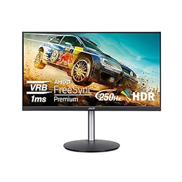 Acer Monitor de jogos Nitro 62.2 cm Full HD 1920 x 1080 PC | AMD FreeSync Premium | Atualização de até 250Hz | 1ms (VRB) | ZeroFrame | ErgoStand | 1 x porta de exibição 1.2 e 2 x portas HDMI 2.0 |