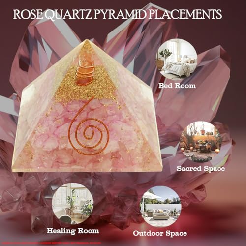 Image of Rose Quartz Pyramid | 2-Inch | Natural Rose Quartz Crystal Pyramid for Love, Emotional Healing, and Harmony | Perfect for Meditation and Gifting |