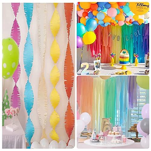 Serpentinas de papel crepe, 9 rolos de 225 m, pacote de serpentinas coloridas sortidas para festas,