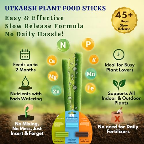 Image of Utkarsh Plant Food Root Sticks for Healthy Roots - Combo Pack of 2 | Natural & Organic Nutrition for All Indoor & Outdoor Home Garden Plants | Multi-Purpose Natural Plant Growth Booster