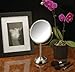 JERDON Two-Sided Tabletop Makeup Mirror - Makeup Mirror with 10X Magnification & Swivel Design - Portable 6-Inch Diameter Mirror in Nickel Finish - Model JP910NB