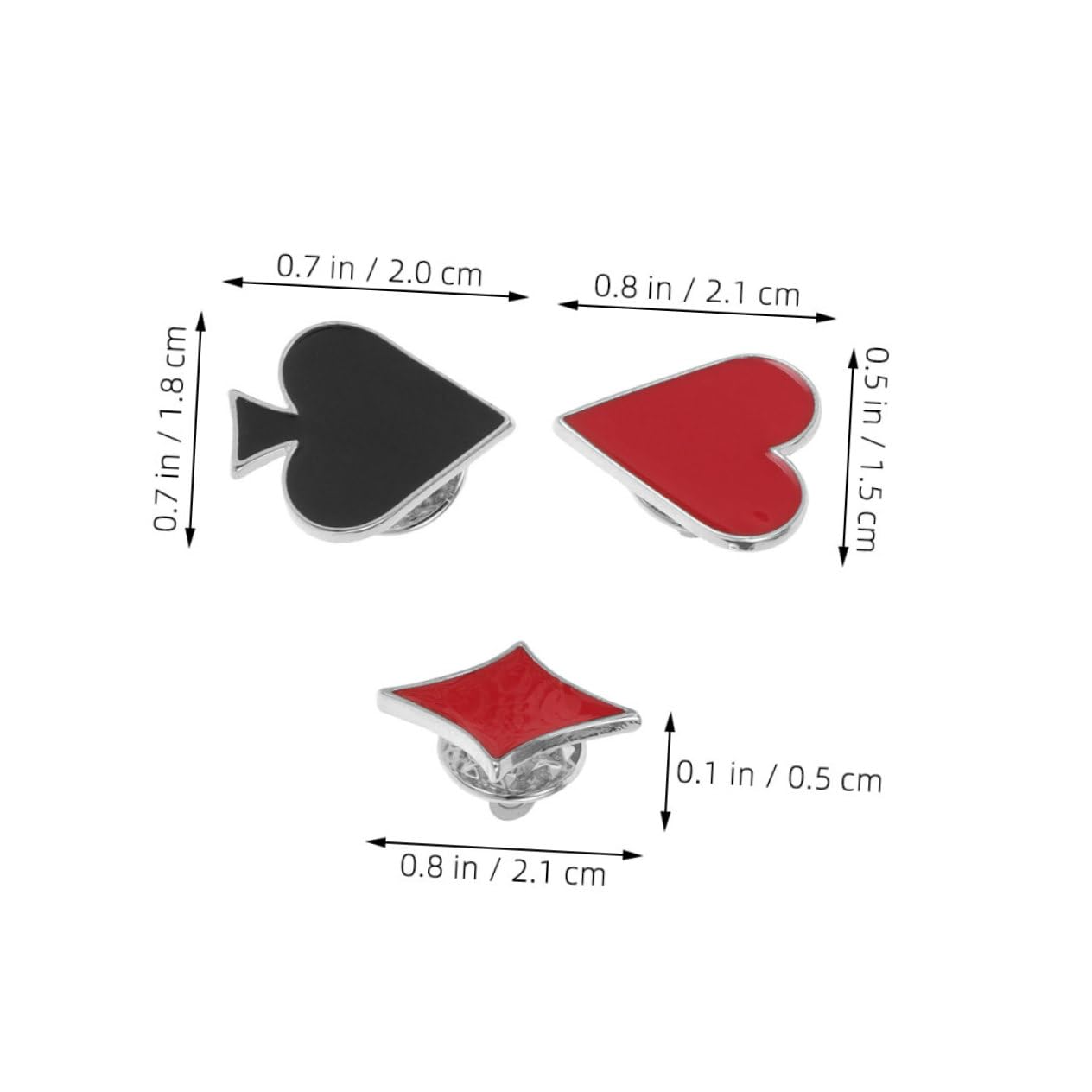 Jewelry Heart Revers Set 8pcs Emaille Spielen Card Square Brosche Stifte Männer Frauen Mode -Accessoire für Outfits Jewelry