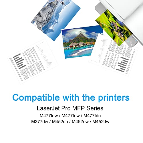 410A 410X Toner Cartridges - Strandard Yield 4 Pack Compatible Replacement For Hp 410A 410X Work With Hp Color Laserje Pro Mfp M477Fnw Toner, M477Fdw Toner, M452Dn Toner, M477 M452 Series | Cf410A #TOP1