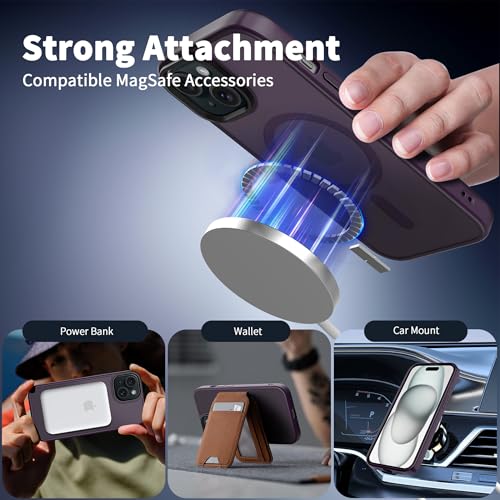Image of CACOE Magnetic Case for iPhone 15 6.1 inch, Dark Purple