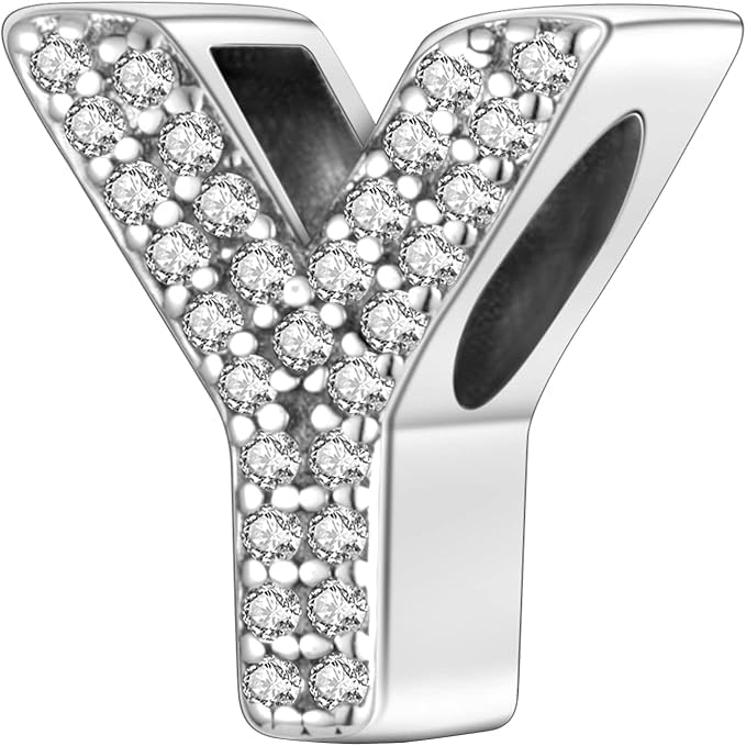FLUFLO Charm Anhänger Damen Buchstabe A-Z für Armband 925 Sterling Silber Charms Beads passend für Pandora Armband und Halskette, Kompatibel mit Europäischen Armbänder für Frauen Mädchen Z222