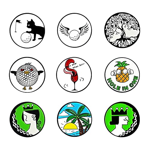 PINMEI Lot of 10 Golf Ball Markers Assorted Patterns - Soft Enamel Technique (Combination Six...