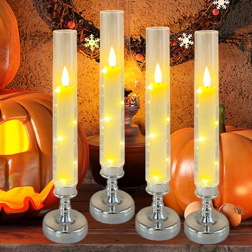 Velas LED sin llama parpadeantes decorativas con mando a distancia 5