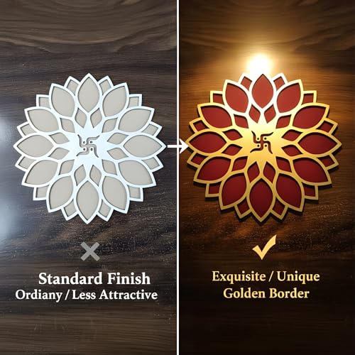 Image of TOTA Rangoli Stencils - 6x6 inch Set of 4 MDF Rangoli Colour Stencils | Reusable 3D Rangoli Mats for Diwali Home Decoration Navratri Pongal Onam Chhat Puja