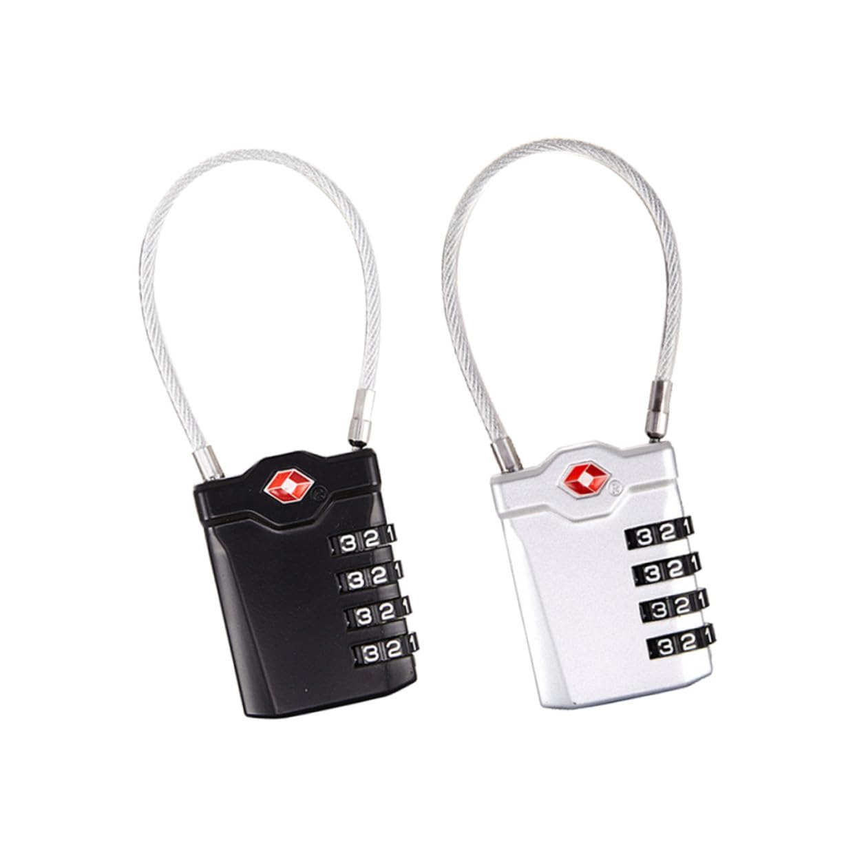 2 Stück 4-stelliges Gepäckschloss Mit Roter Öffnungsanzeige Kleines Tsa Kombinationsvorhängeschloss Aus Metall Sicheres Reisewerkzeug Für Koffer Und Rucksack