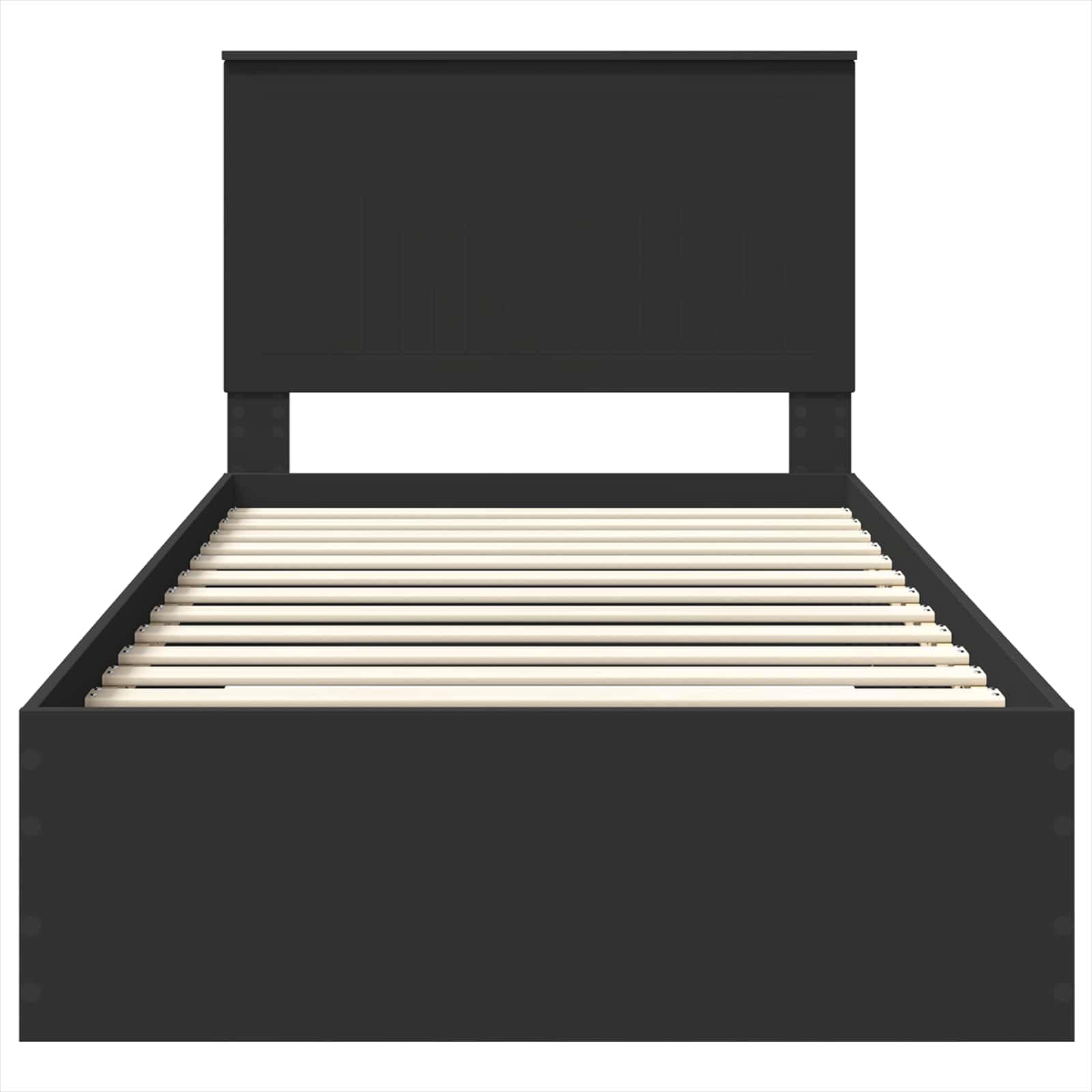 Moderno contenitore integrato Letto singolo con cassetti 90x200 cm Nero