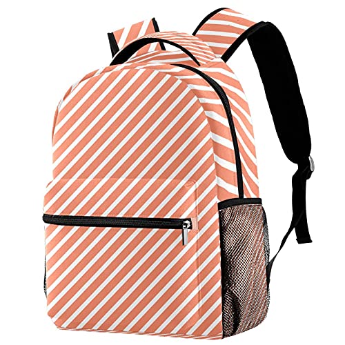 Sac à dos voyage rayures roses pastel pour enfant avec porte-gourde