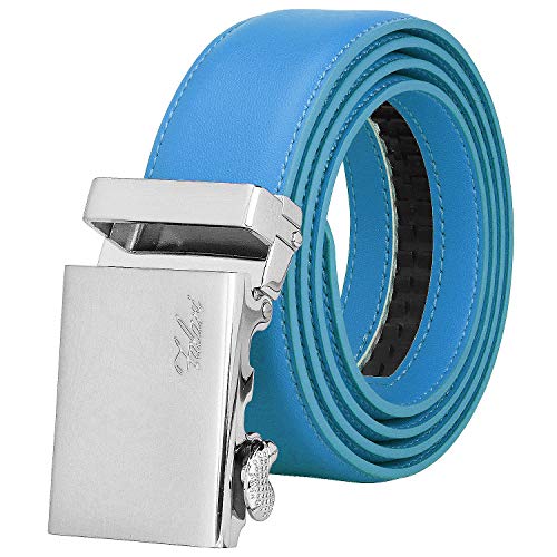 Image of Falari Men Unisex Genuine Leather Ratchet Dress and Casual Belt, Automatic Sliding Buckle, Trim to Fit