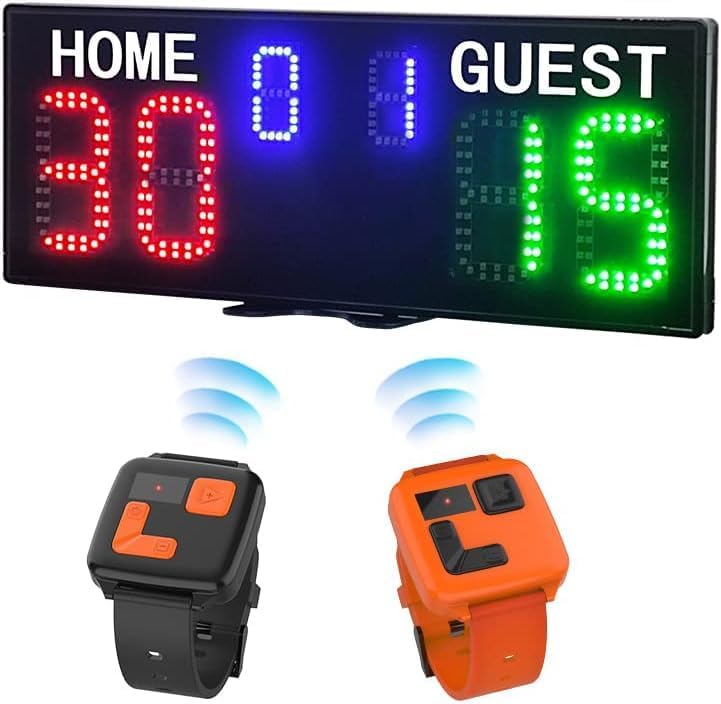 YZ LED Electronic Scoreboard with Remote, Digital Scoreboard with Timer, Portable Scoreboard Basketball, Digital Tennis Score Keeper for Net, Scoreboard for Outdoor Volleyball/Football/Baseball