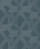 Rasch SCHÖNER WOHNEN-Kollektion Vliestapete LINES 600414 mit geometrischem Motiv in Petrol - 10,05 m x 0,53 m