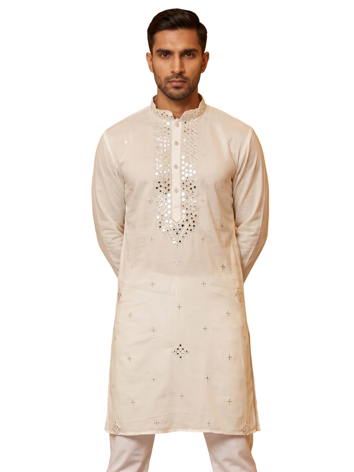 jompers Men's Embroidered & Mirror Work Kurta.-picture-23