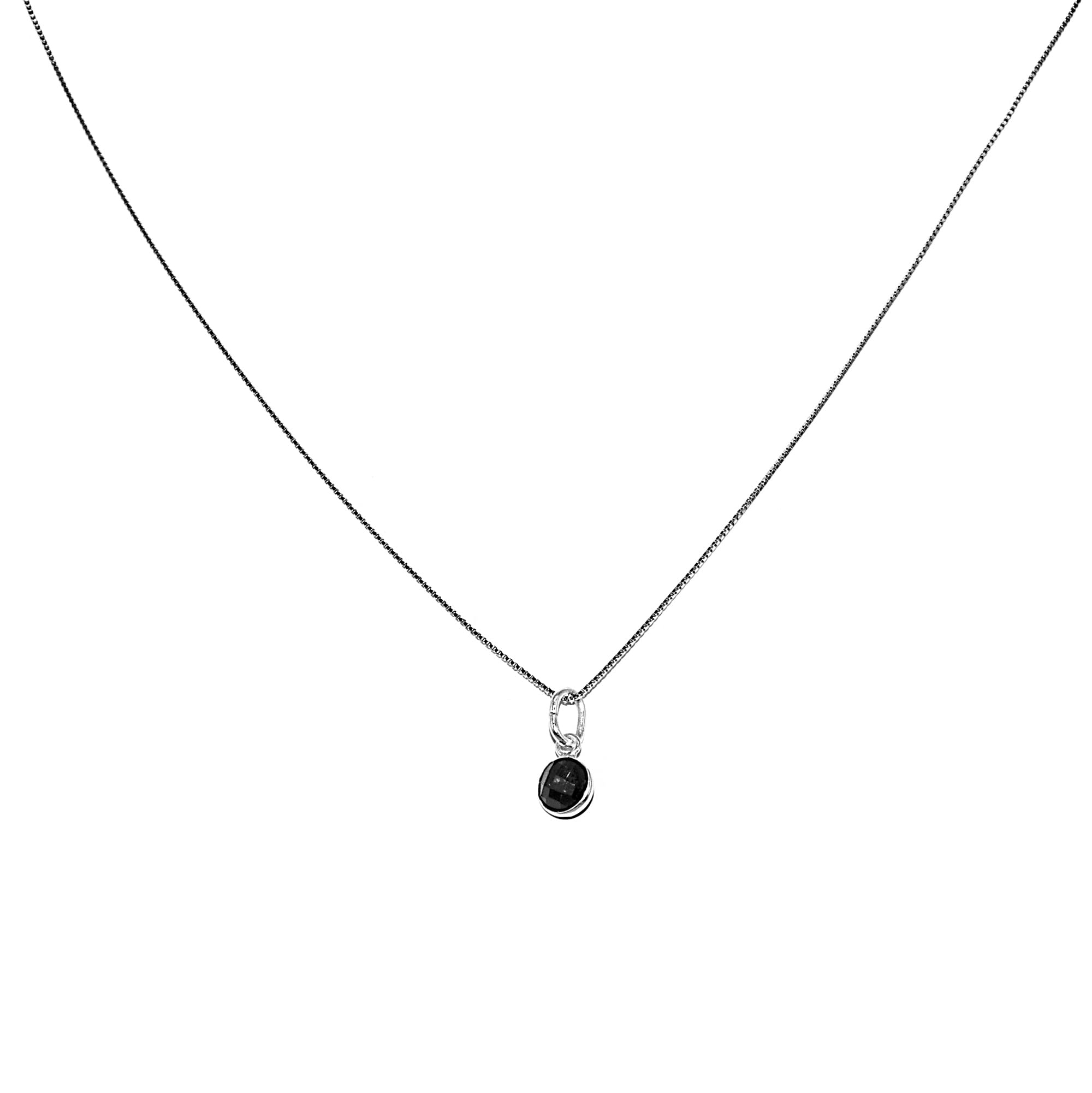 Venezianer Kette Halskette 0,6 mm dünn mit Anhänger Spinell 925 Sterling Silber Damen Halskette