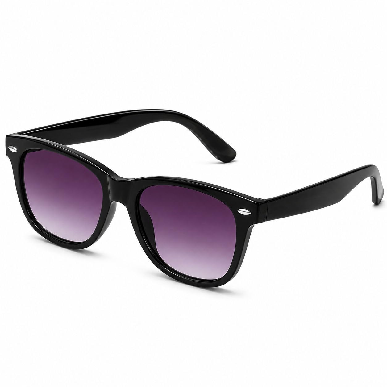 Vista Square Sunglasses for Men & Women | UV400 Protection | Premium Black Polycarbonate Frame | Purple Gradient Lens | Lightweight Fashion Eyewear-image-18