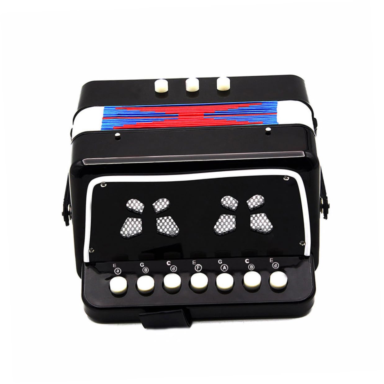 PRETYZOOM Fisarmonica Per Bambini in Abs Nero, Strumento Musicale Per Principianti Portatile e Resistente, Giocattolo Educativo Per Stimolare L’apprendimento Musicale Dei Piccoli