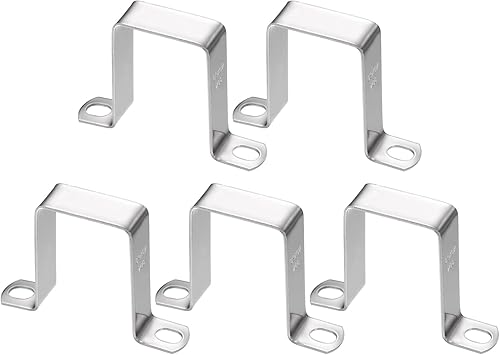 Miniatura 63 de HARFINGTON Abrazadera cuadrada de tubo 2.953x1.772 in 304 acero inoxidable hebilla de tubo cuadrado en forma de U abrazadera de tubo conector