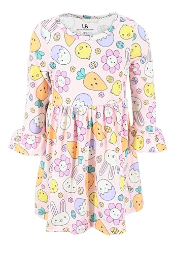 Image of Girls Long Sleeve Ruffled Dresses for Toddlers and Kids